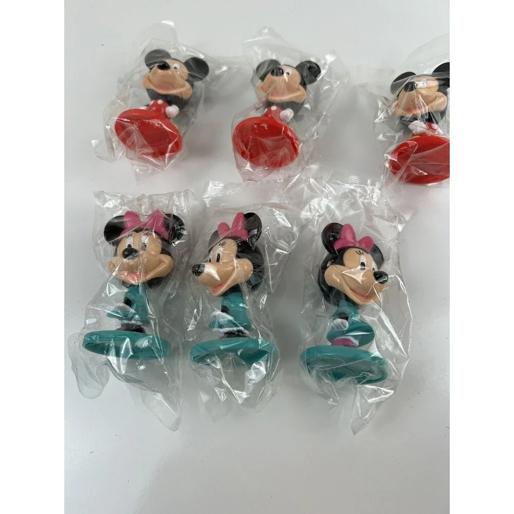 Sealed Set Of 6 Mickey Mouse & Minnie Mouse Cake Toppers Party Cupcake Toppers